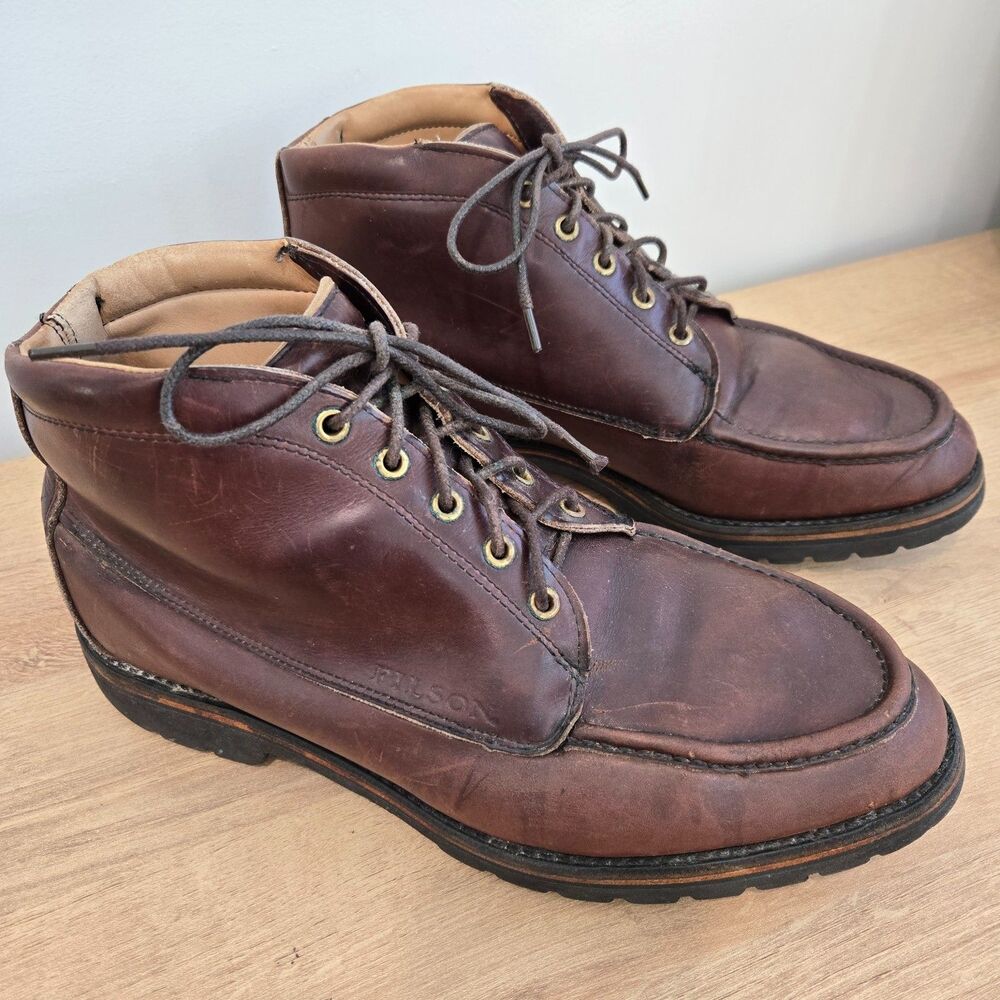 Vtg Filson Men 11EE wide 7904 Uplander Chukka Leather Boots Outdoor Moc Toe‎ USA